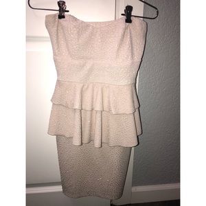 Off white, lightly sparkled tight dress